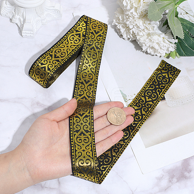 Vintage Jacquard Polyester Ribbon OCOR-WH0109-342A-1