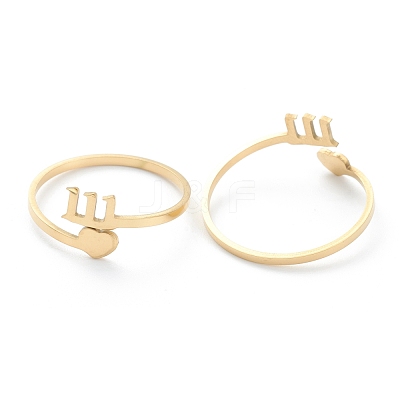 Ion Plating(IP) 201 Stainless Steel Cuff Rings RJEW-M136-01I-G-1