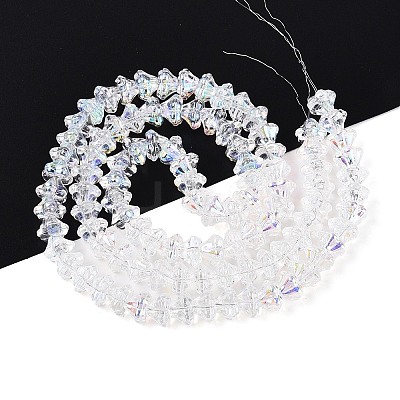 Electroplate Transparent Glass Beads Strands EGLA-N055-03A-12-1