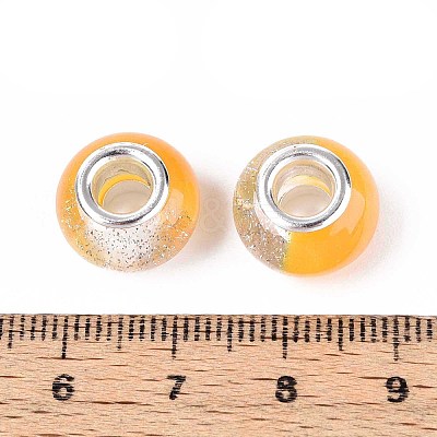 Transparent Resin Rondelle European Beads RESI-N044-02J-1