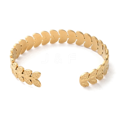 304 Stainless Steel Cuff Bangles for Women LS-BJEW-K263-05G-03-1