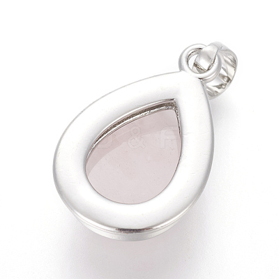 Natural Rose Quartz Pendants G-L512-C22-1
