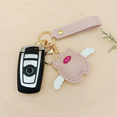 DIY Imitation Leather Flying Pig Pendant Keychain Sewing Kits DIY-WH0530-96-1