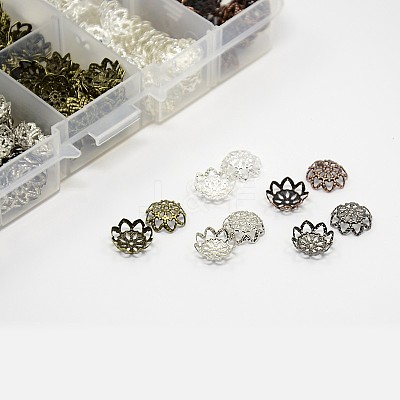 1 Box Mixed Iron Flower Bead Caps IFIN-X0021-B-1