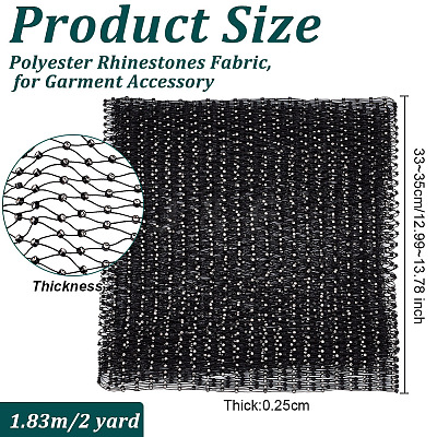 Polyester Rhinestones Fabric DIY-WH0578-42A-1
