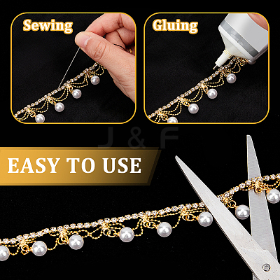 1 Yard Brass Rhinestone Cup Chains CHC-WH0002-04G-1