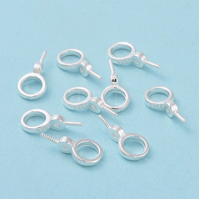 925 Sterling Silver Screw Eye Peg Bails STER-D035-46S-1