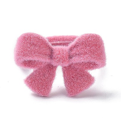 Bowknot Flocky Adjustable Rings RJEW-G117-02-1