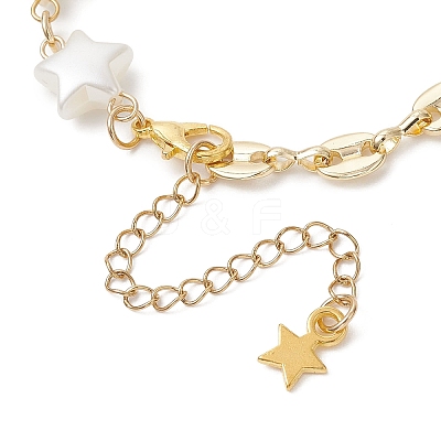 ABS Plastic Imitation Pearl Link Chain Bracelets BJEW-JB13093-1
