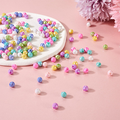 800Pcs 8 Colors Opaque Acrylic Beads MACR-PJ0001-05-1