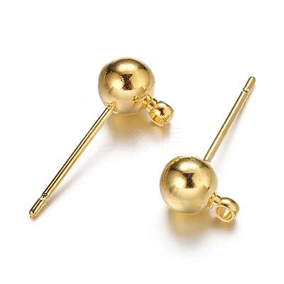 Brass Ball Post Ear Studs EC254-G-1
