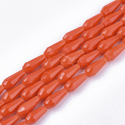 Opaque Solid Color Glass Beads Strands GLAA-T009-001B-1