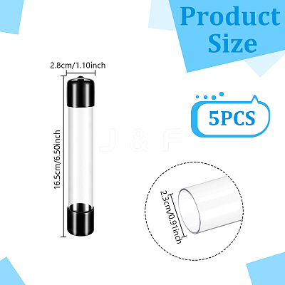 5Pcs PVC Plastic Transparent Storage Tube FIND-GA0008-68B-1
