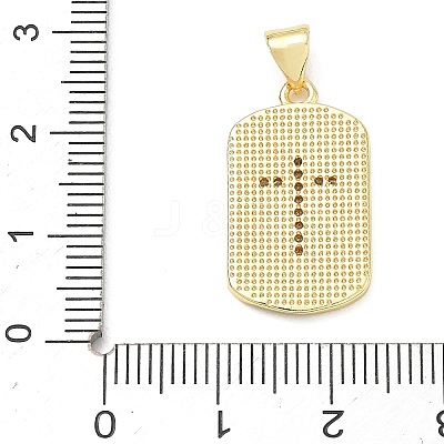 Religion Cross Brass Micro Pave Clear Cubic Zirconia Pendants CU-CBA83A6-03H-G02-1