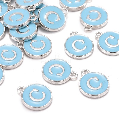 Platinum Plated Alloy Enamel Charms ENAM-S118-04C-P-1