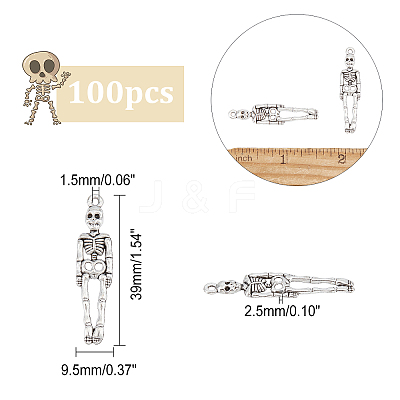 100Pcs Tibetan Style Alloy Pendants FIND-AR0002-12-1