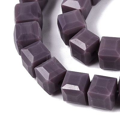 Opaque Glass Beads Strands GLAA-R041-8x8mm-C06-1