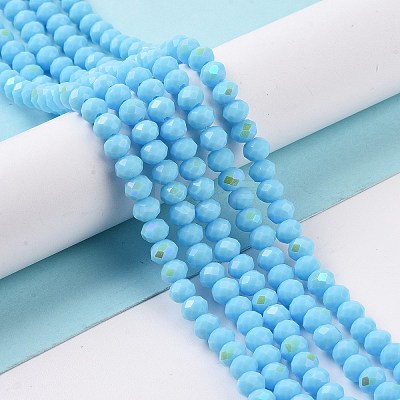 Electroplate Opaque Solid Color Glass Beads Strands EGLA-A034-P2mm-L11-1
