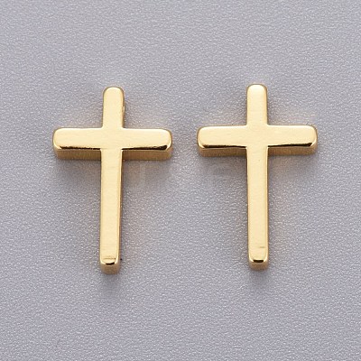 Brass Tiny Cross Charms X-KK-L189-05G-1