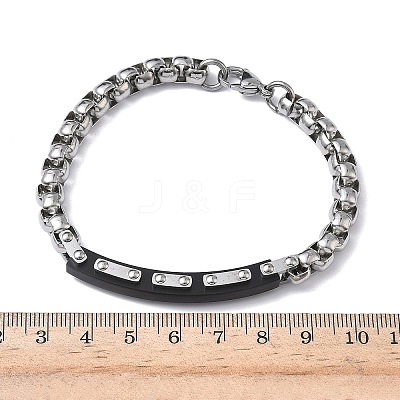 201/304 Stainless Steel Box Chain Bracelets for Unisex BJEW-F522-03EB-1