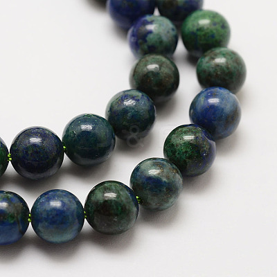 Natural Chrysocolla and Lapis Lazuli Beads Strands G-G735-07-4mm-1
