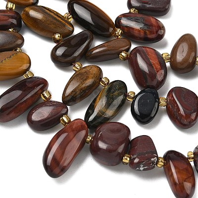 Three-Color Natural Tiger Eye Beads Strands G-P604-A12-01-1