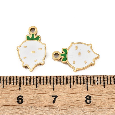 Vegetables 304 Stainless Steel Enamel Charms STAS-C137-02D-G-1