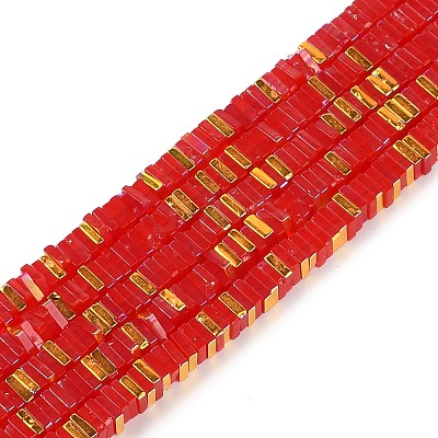 Electroplate Glass Beads Strands GLAA-B023-01A-14-1