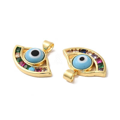 Handmade Evil Eye Lampwork Pendants LAMP-E034-01G-04-1