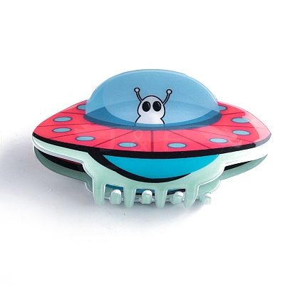 Spacecraft Shape PVC Claw Hair Clips PW-WG73486-02-1