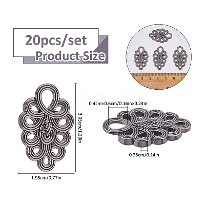 20Pcs Zinc Alloy Adjustable Jean Button Pins FIND-FH0017-92B-1
