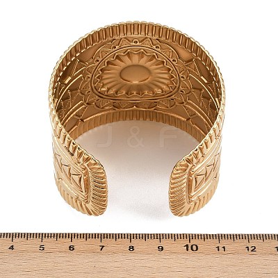 304 Stainless Steel Cuff Bangles for Women BJEW-D363-02B-G-1