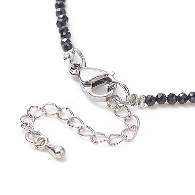 Natural Black Spinel Beaded Bracelets BJEW-JB09390-02-1