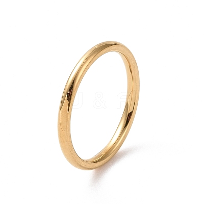 201 Stainless Steel Simple Thin Plain Band Ring for Women RJEW-I089-27G-1