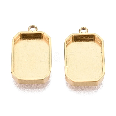 304 Stainless Steel Pendant Cabochon Component STAS-Q113-19D-G-1
