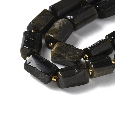 Natural Golden Sheen Obsidian Beads Strands G-N327-06-40-1