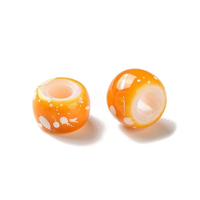 Spray Painted ABS Plastic European Beads KY-G033-01A-02-1