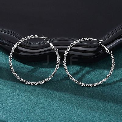 304 Stainless Steel Hoop Earrings EJEW-S250-02B-P-1