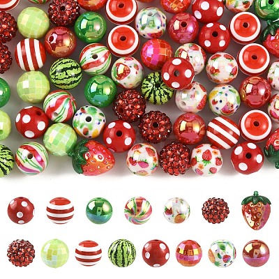 29Pcs 8 Styles Opaque Acrylic Beads MACR-YW0004-80-1