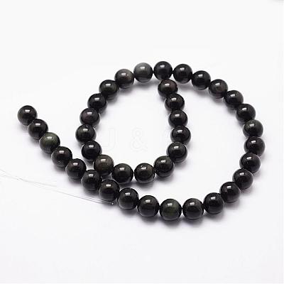 Natural Rainbow Obsidian Beads Strands G-D838-10mm-04-1