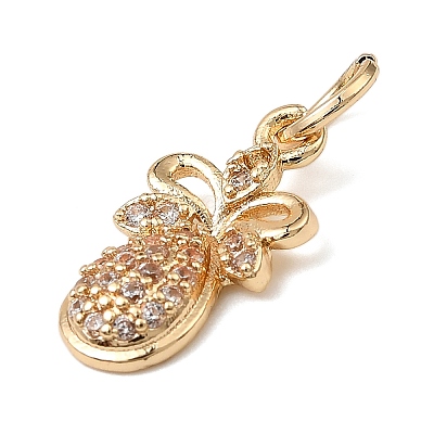 Brass Micro Pave Cubic Zirconia Charms KK-C133-03G-G-1
