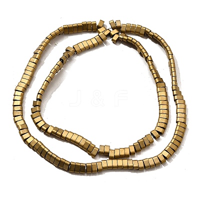 2-Hole Electroplated Synthetic Non-magnetic Hematite Beads Strands G-L613-A01-01A-1