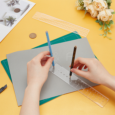 2Pcs 2 Styles Acrylic Rulers AJEW-WH0270-327-1