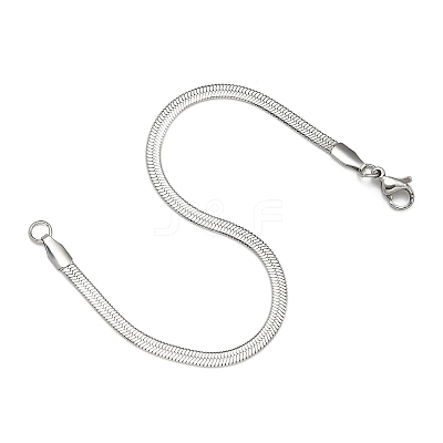 Tarnish Resistant 304 Stainless Steel Herringbone Chain Bracelets BJEW-P236-15P-1