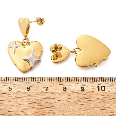 304 Stainless Steel Dangle Stud Earrings EJEW-V016-12G-1