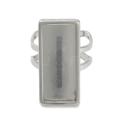 304 Stainless Steel Cuff Ring Components X-STAS-U059-02P-1