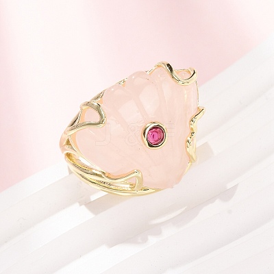 Natural Rose Quartz Cuff Rings GG-CBA5FCC-04G-10-1