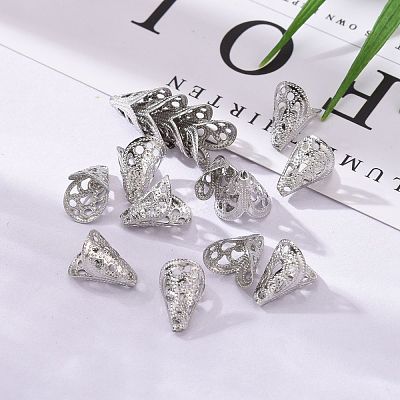 Tarnish Resistant Apetalous 316 Surgical Stainless Steel Cone Bead Caps STAS-M257-02-1