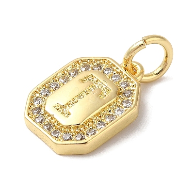 Real 18K Gold Plated Brass Micro Pave Clear Cubic Zirconia Pendants KK-L216-002G-T-1