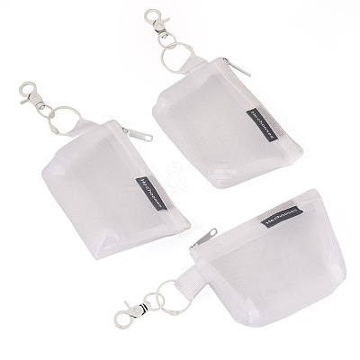3Pcs Nylon Mesh Zipper Wallets HJEW-TAC0107-1